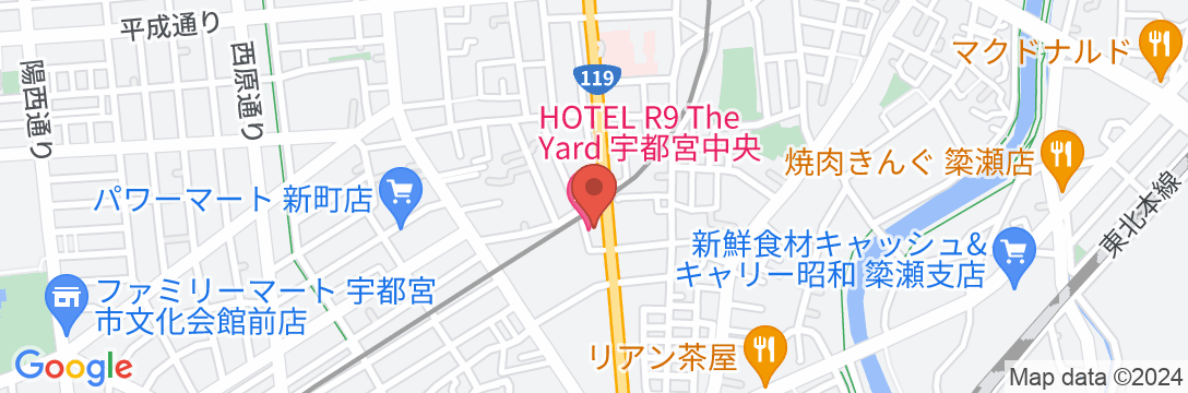 HOTEL R9 The Yard 宇都宮中央の地図
