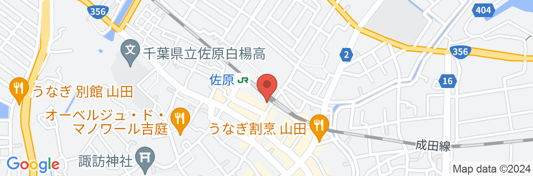 ホテルルートイン香取佐原駅前の地図