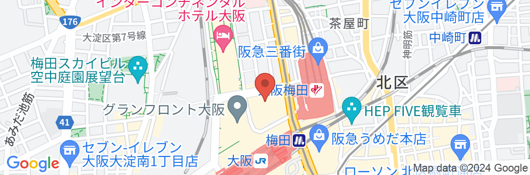 ホテル阪急レスパイア大阪の地図