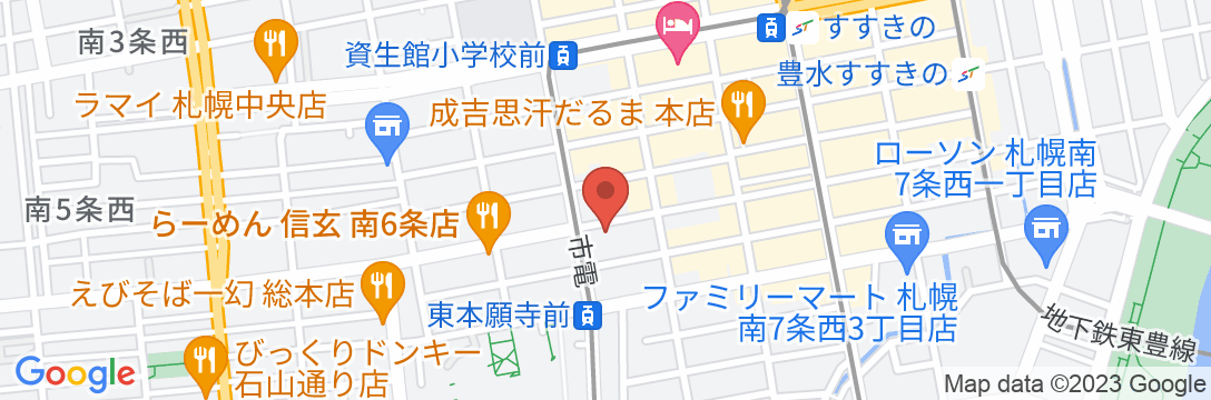 ホテルウィングインターナショナル札幌すすきの(全室禁煙)の地図