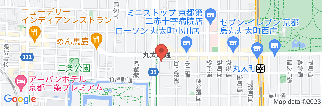 ファーストキャビン京都二条城の地図