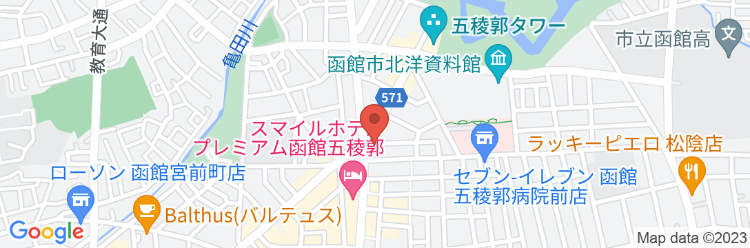函館十字屋ホテルの地図