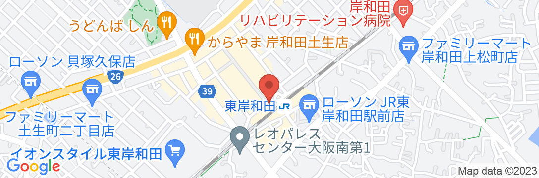 ホテルルートイン大阪岸和田ー東岸和田駅前/関西空港ーの地図