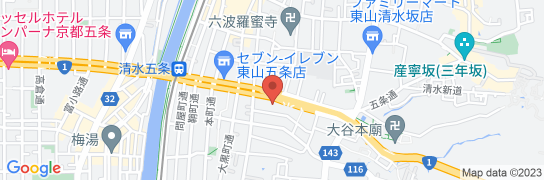 京乃宿 清水五条 呉竹荘の地図