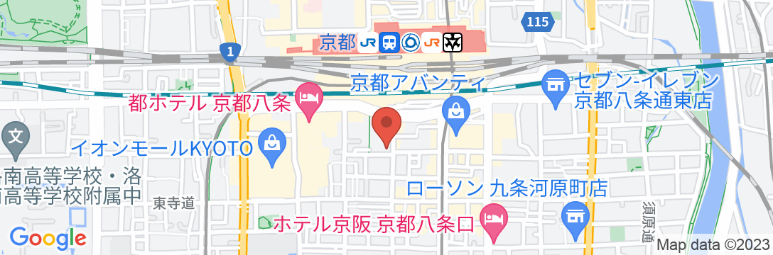 ロイヤルツインホテル京都八条口の地図