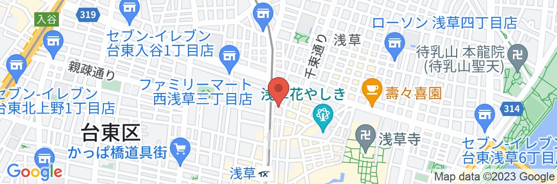HOTEL TAVINOS 浅草(ホテルタビノス 浅草)の地図