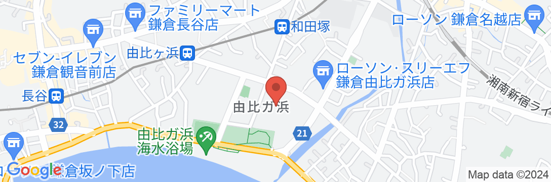 光と水の邸宅 (高級貸別荘 鎌倉・由比ヶ浜)の地図