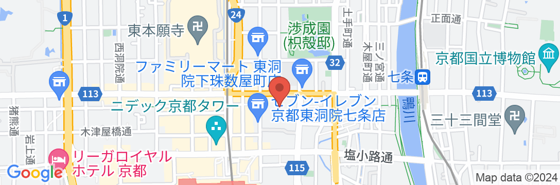 天然温泉 蓮花の湯 御宿 野乃 京都七条(ドーミーイン・御宿野乃 ホテルズグループ)の地図