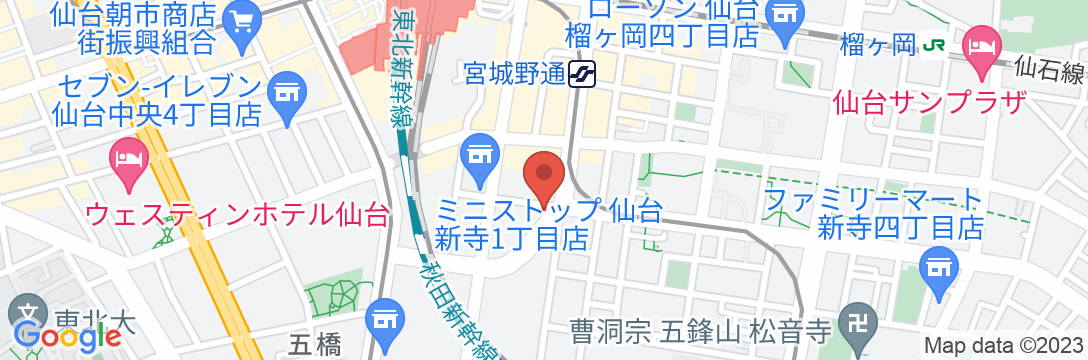 R&Bホテル仙台東口の地図