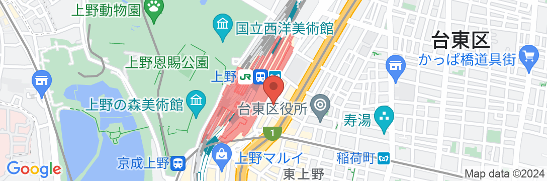 ホテルリソル上野の地図