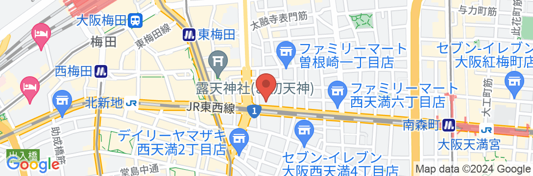 ホテル エルシエント大阪梅田の地図
