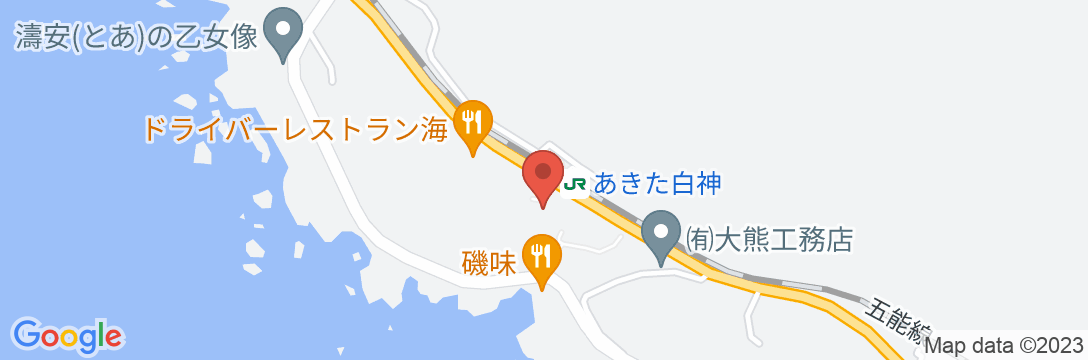 八森いさりび温泉ハタハタ館の地図
