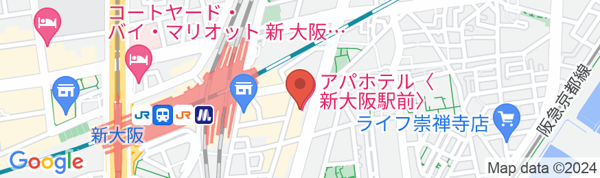 アパホテル〈新大阪駅前〉(全室禁煙)の地図