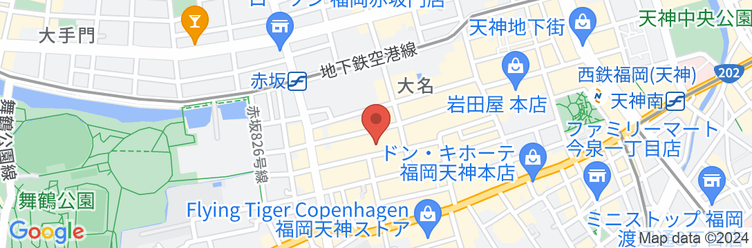 グームホテル福岡天神の地図