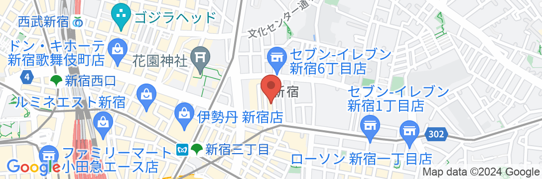 エヴァーグリーンホテル新宿リュクスの地図