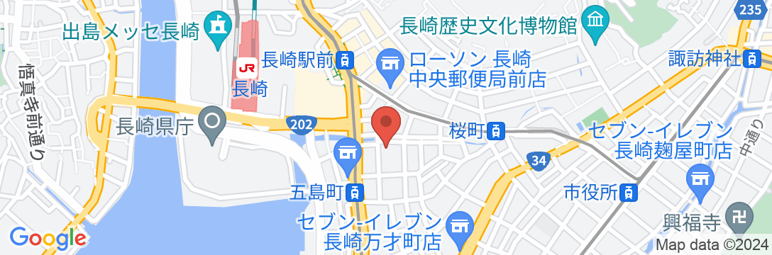 天然温泉 鶴港の湯 ドーミーインPREMIUM長崎駅前(ドーミーイン・御宿野乃 ホテルズグループ)の地図