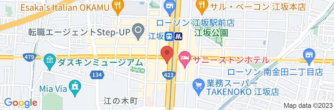アパホテル〈新大阪 江坂駅前〉(全室禁煙)の地図