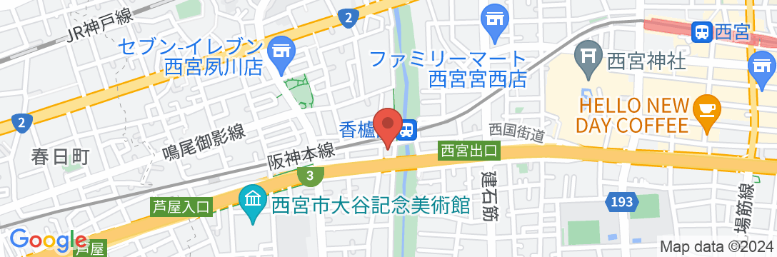 HOTEL U’s 香櫨園の地図