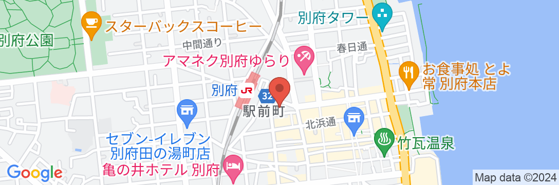 天然温泉 鉄輪の湯 スーパーホテル別府駅前の地図