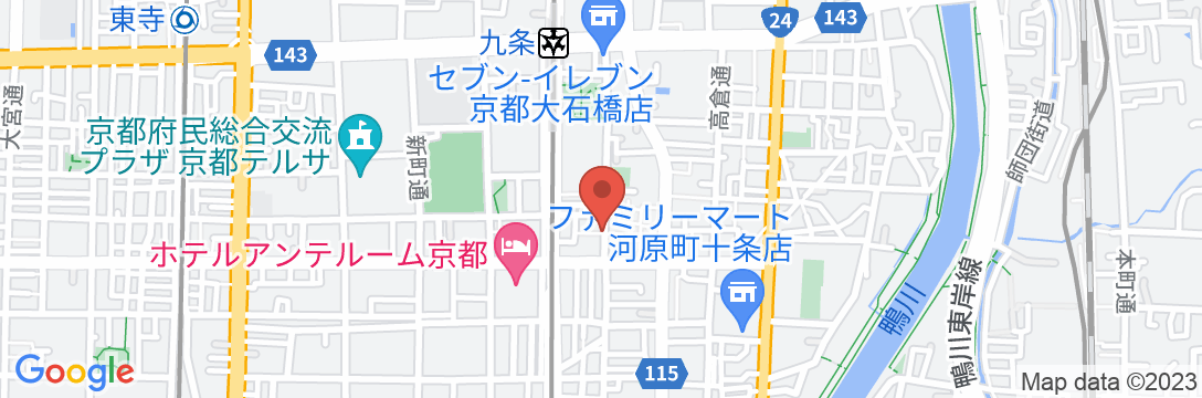 奏 九条明田町別邸の地図