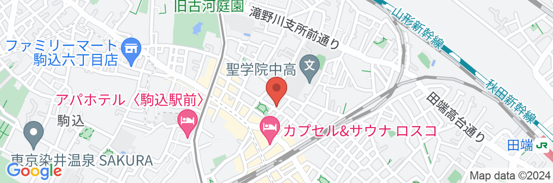 寅ホテル 六義園の地図