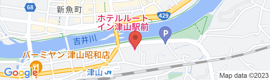 天然温泉「旅人の湯」ホテルルートイン津山駅前の地図