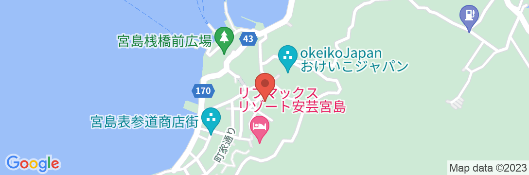 宮島ホテルまことの地図