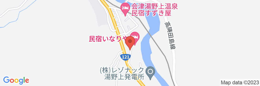 会津湯野上温泉 民宿 沼袋の地図