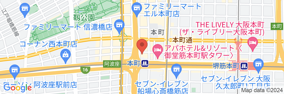 ユニゾインエクスプレス大阪南本町の地図