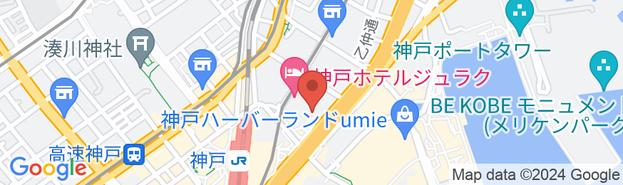 神戸ホテルジュラクの地図