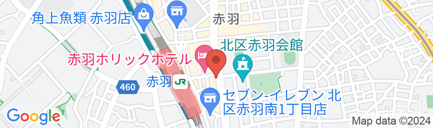 高濃度炭酸泉 東京都北区赤羽の湯 スーパーホテル東京・赤羽駅南口の地図
