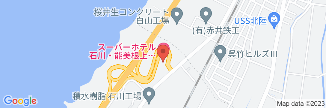 天然温泉 九谷五彩の湯 スーパーホテル石川・能美根上スマートインターの地図