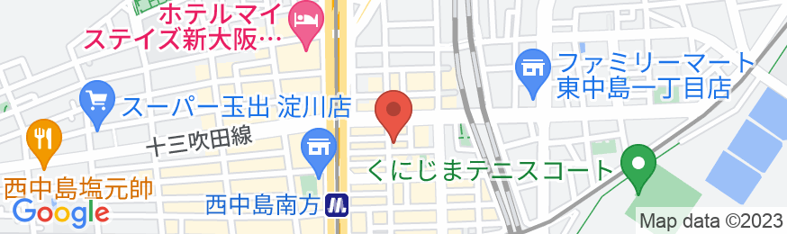 アパホテル〈新大阪 南方駅前〉(全室禁煙)の地図
