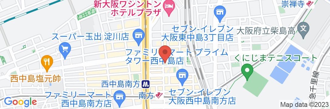 アパホテル〈新大阪 南方駅前〉(全室禁煙)の地図