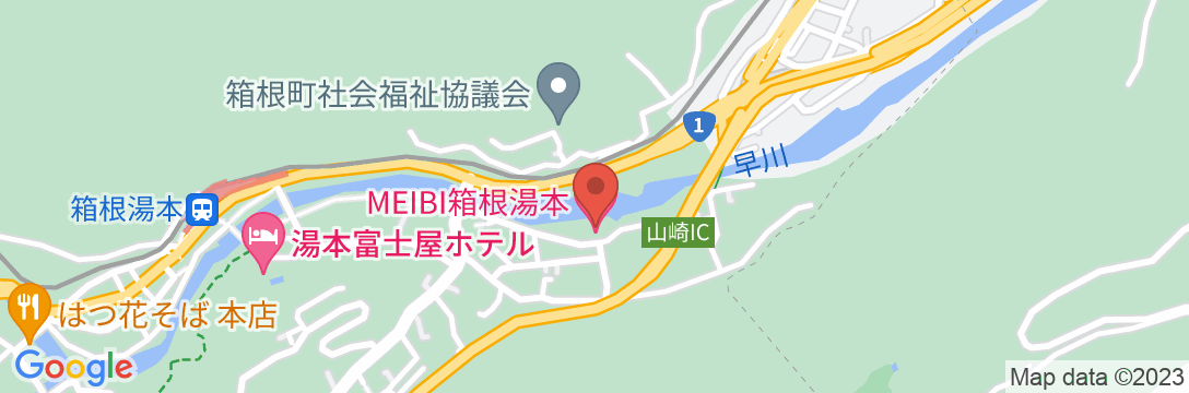 MEIBI箱根湯本の地図