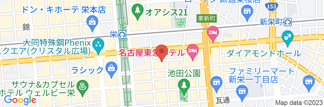 R&Bホテル名古屋栄東の地図