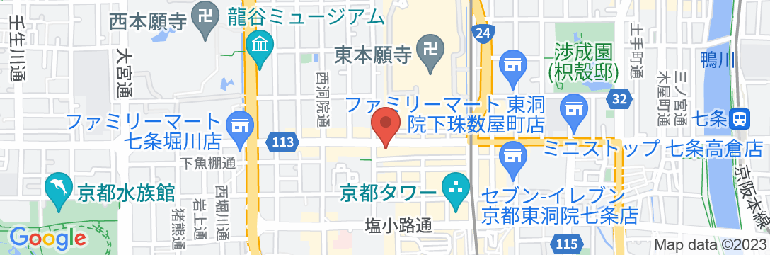 ホテル・アンドルームス京都七条の地図