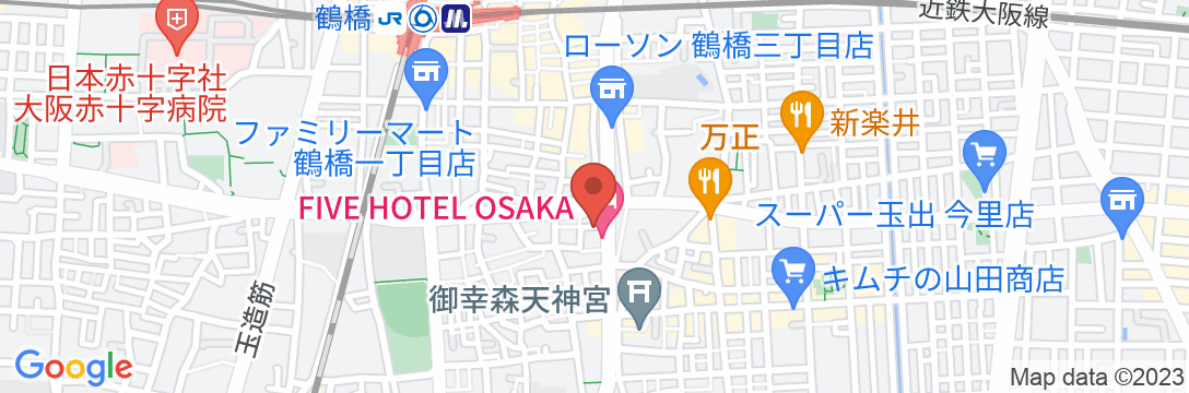 FIVE HOTEL OSAKAの地図