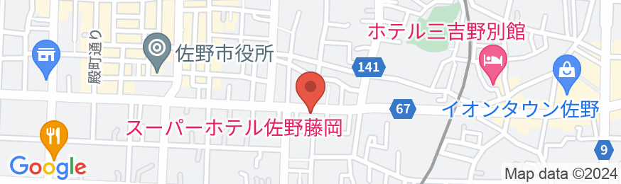 天然温泉 秀郷の湯 スーパーホテル佐野藤岡の地図