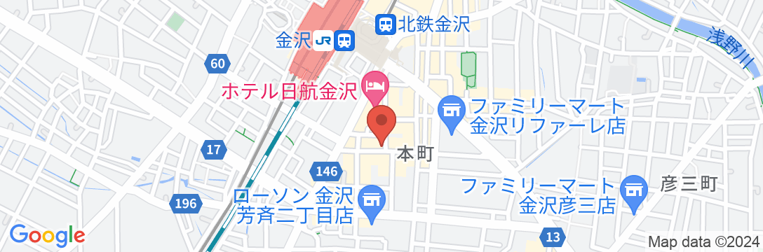 ホテル・トリフィート金沢の地図