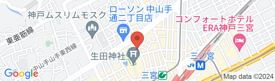 ホテルSUI神戸三宮byABEST なごみの湯の地図