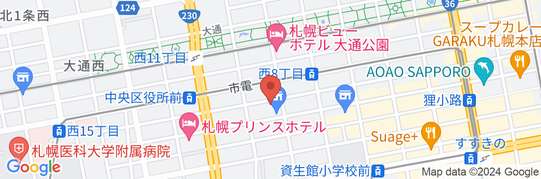 天然温泉ホテルリブマックスPREMIUM札幌大通公園の地図