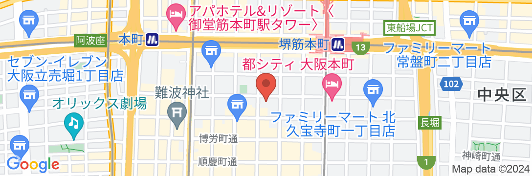 大阪グランベルホテルの地図