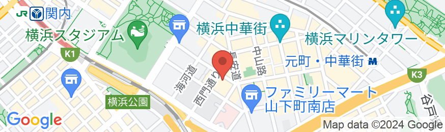 ホテルリブマックス横浜スタジアム前の地図