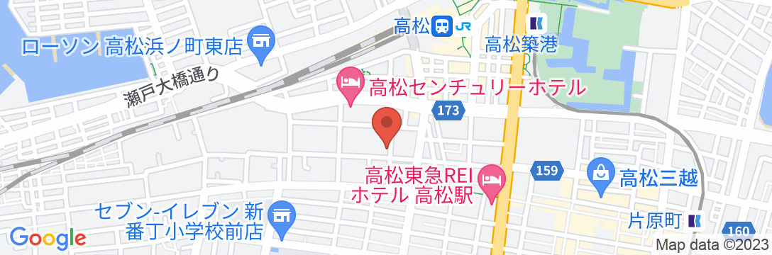 ホテルリブマックス高松駅前の地図