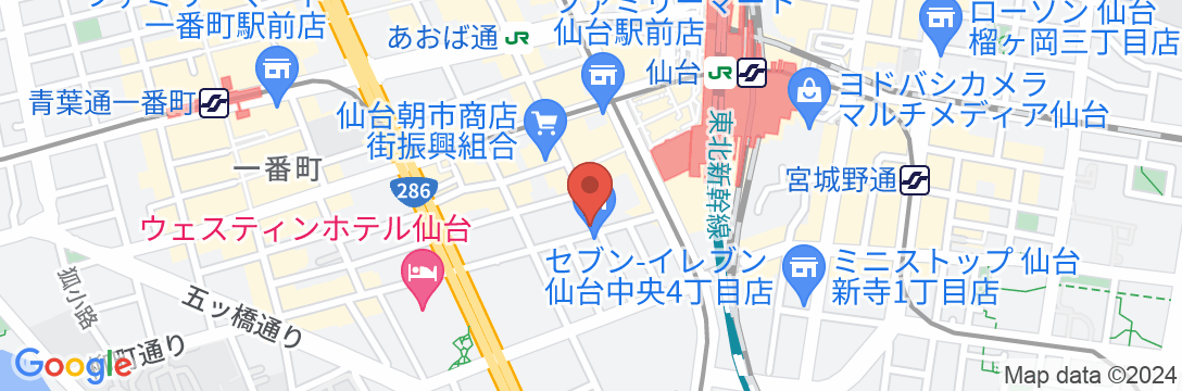 ホテルセントラル仙台の地図