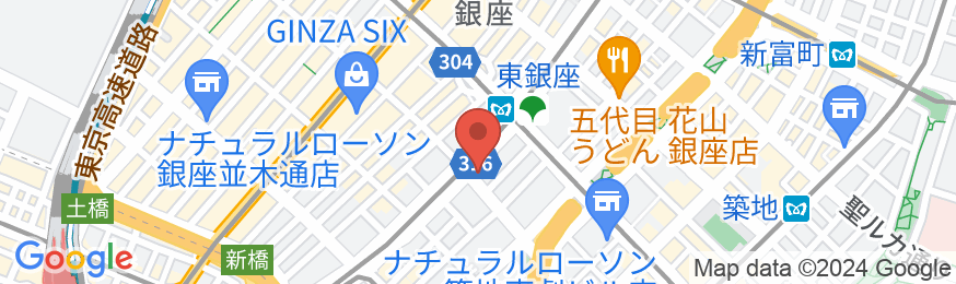 ホテルグランバッハ東京銀座の地図
