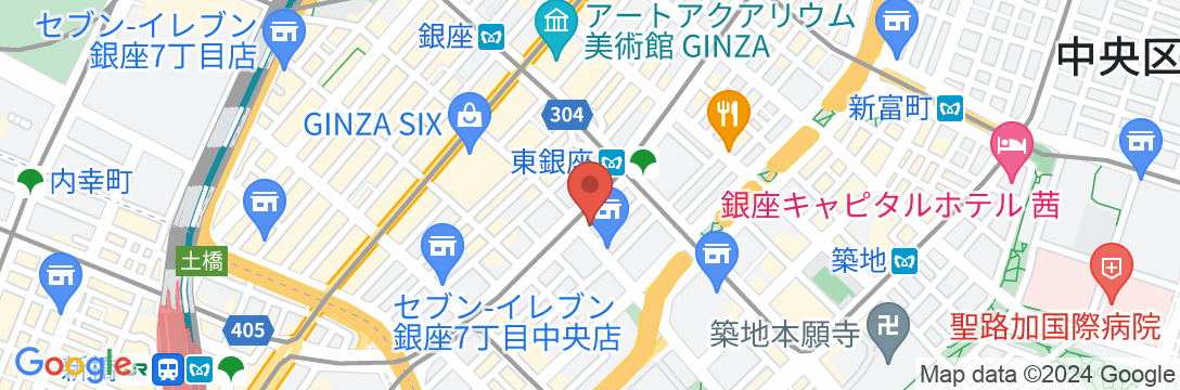 ホテルグランバッハ東京銀座の地図