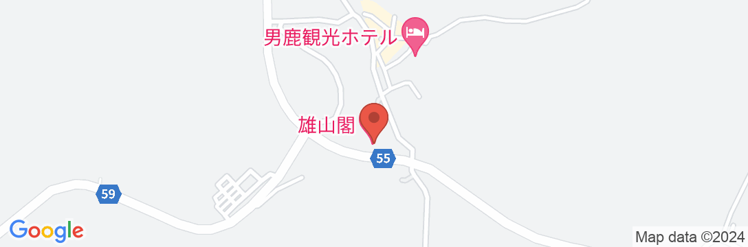 男鹿温泉郷 元湯雄山閣の地図