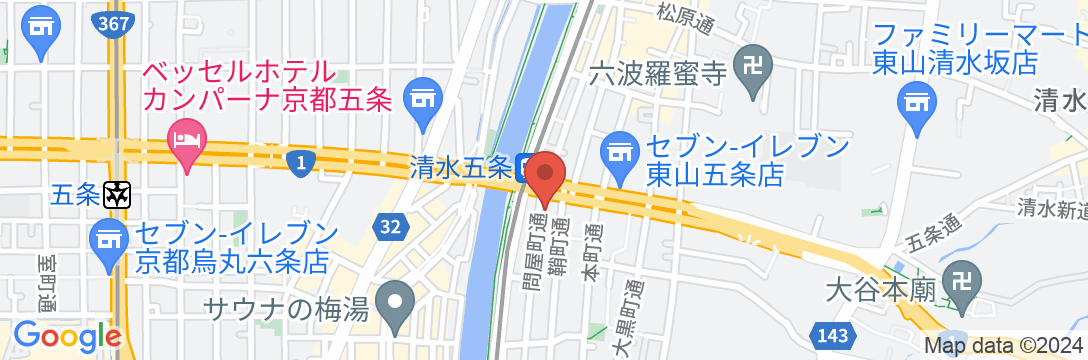 ホテルアベストグランデ京都清水の地図